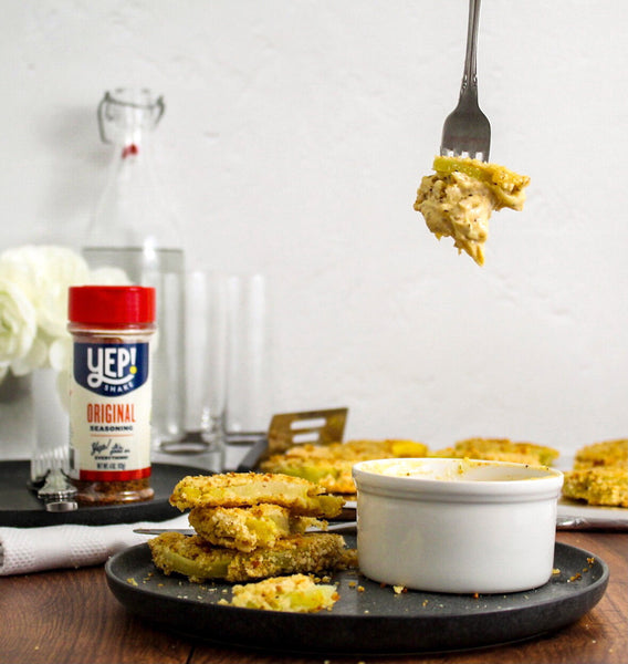 Oven "Fried" Green Tomatoes with a Creamy Remoulade