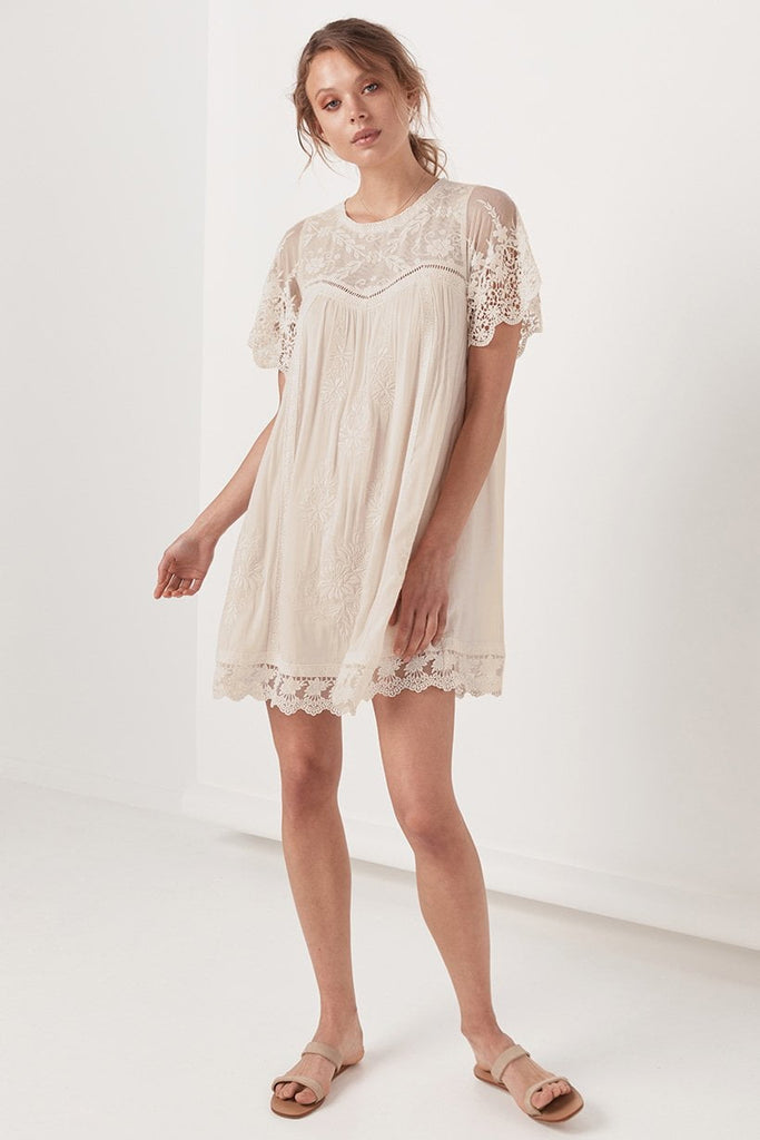 maggie embroidered midi dress