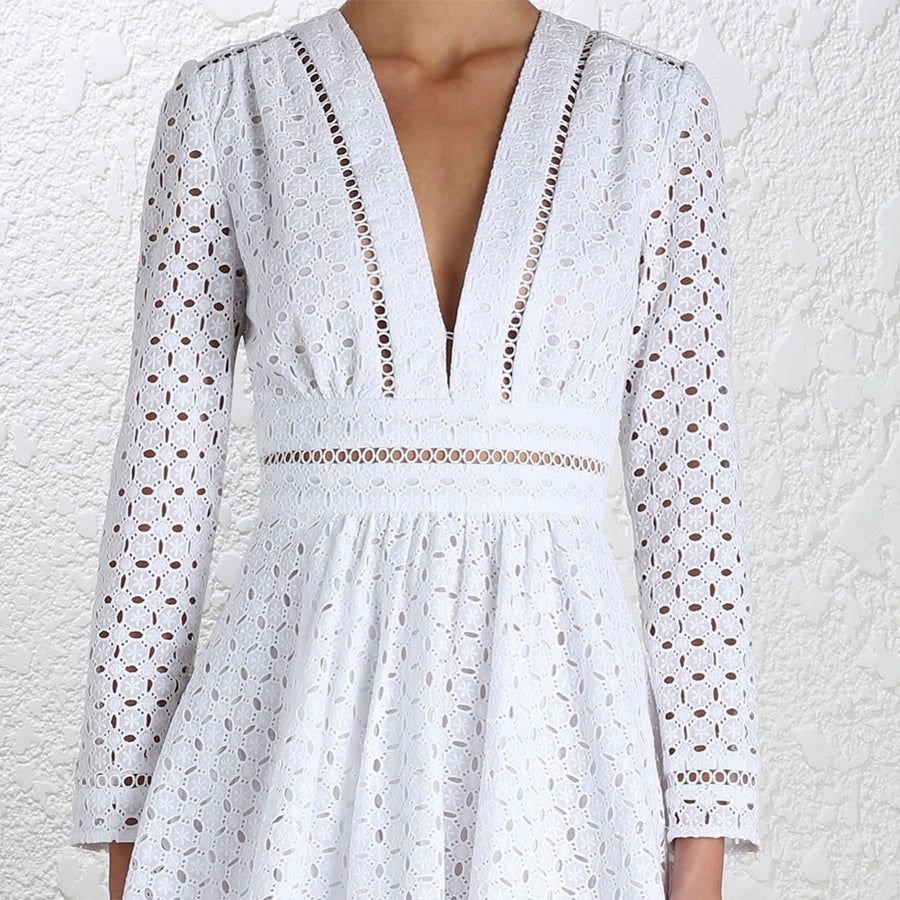 zimmermann ryker broderie dress white