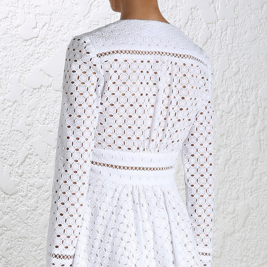 zimmermann ryker broderie dress white