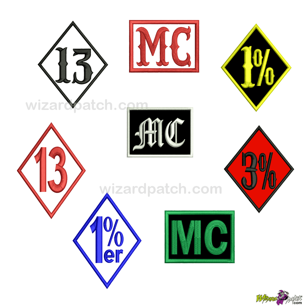13, 1%, 1%er OR MC Embroidered Biker Badge Custom Patch Choice | Wizard  Patch™