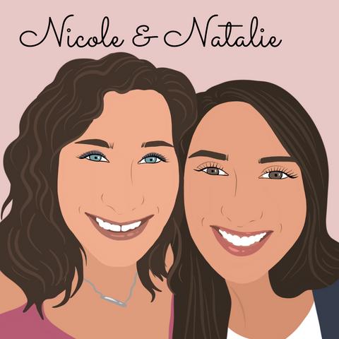 Nicole and Natalie with illustration of two sisters 