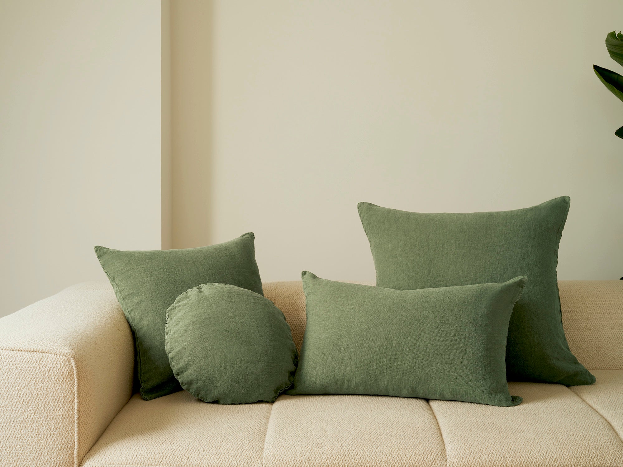 Essential Linen - Moss Cushion