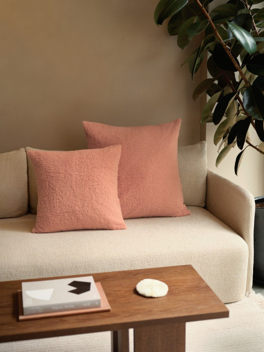 Essential Faux Fur - Rose Cushion