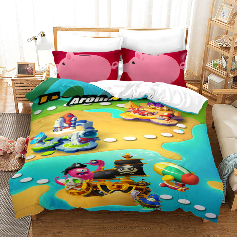 Cartoon Piggy Roblox Bed Linen 3d Customize Quilt Cover Comforter Set - roblox bedding sets for boys