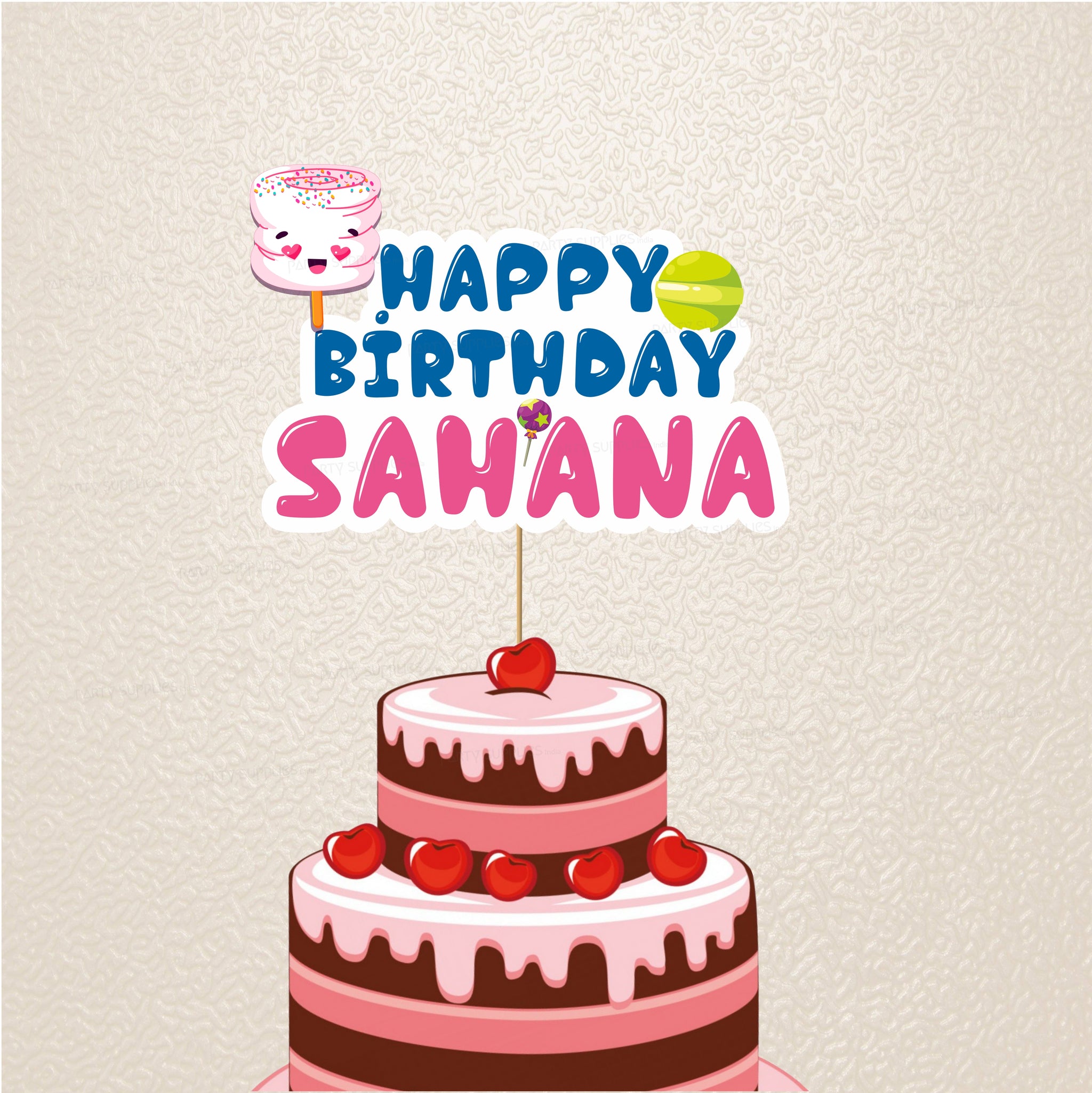 Candy Theme Cake Topper With Name Party Supplies Online Party Supplies India