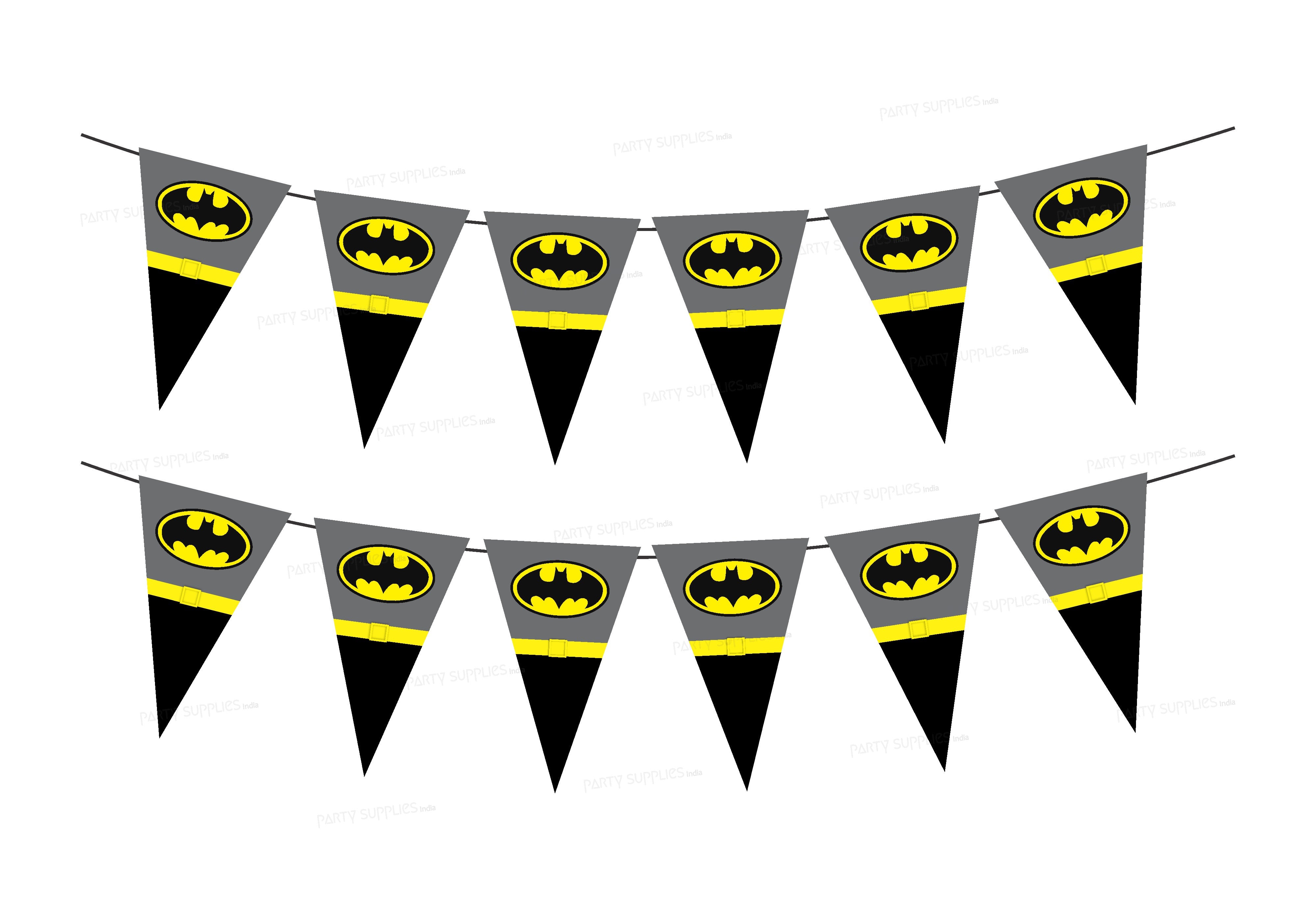 PSI Batman Theme Flag Bunting | Birthday Party Supplies India Online