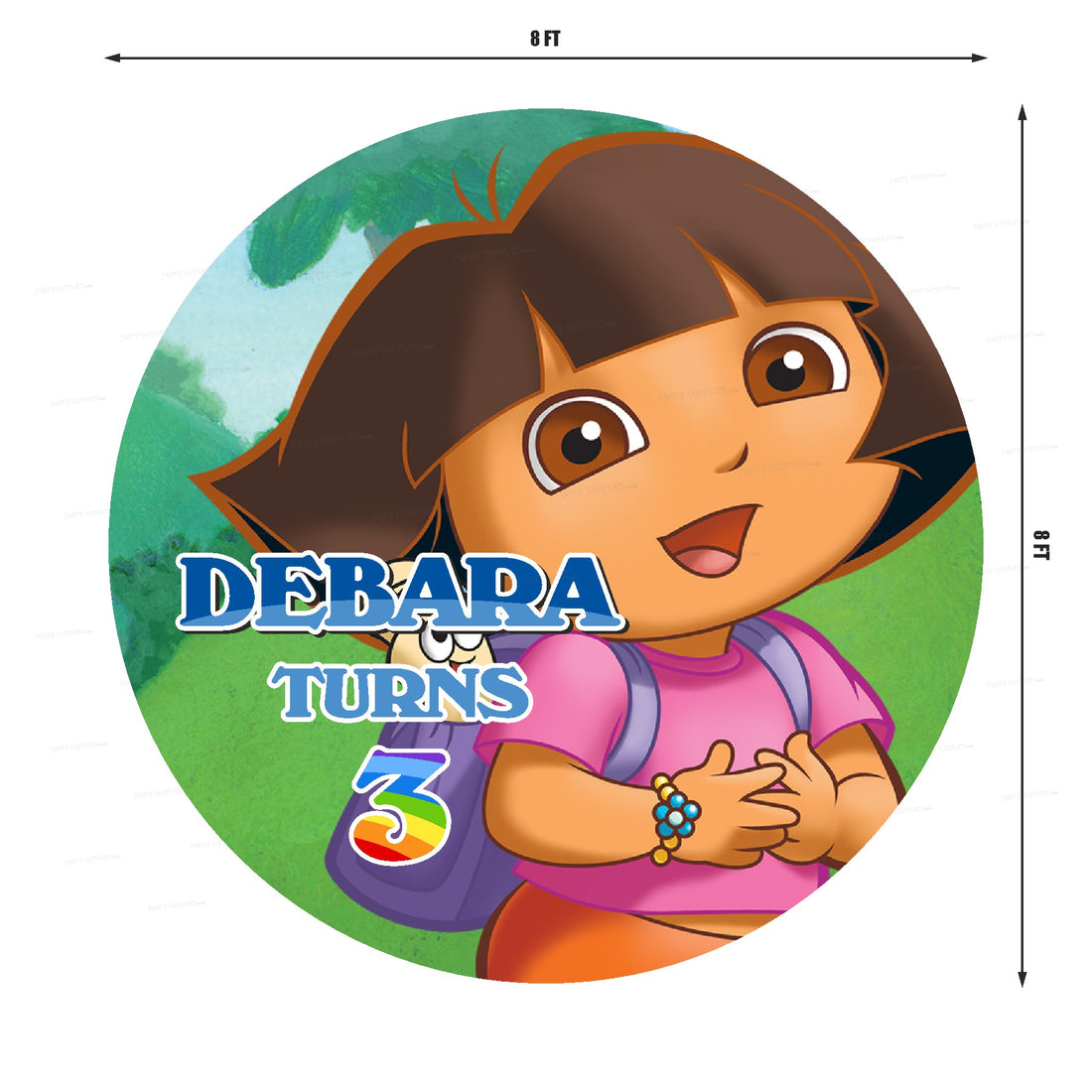 Dora Theme Backdrop | Customized Birthday Party Decorations Online ...