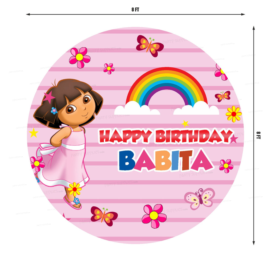 Dora Theme Rainbow Backdrop | Birthday Party Supplies Online – Party ...