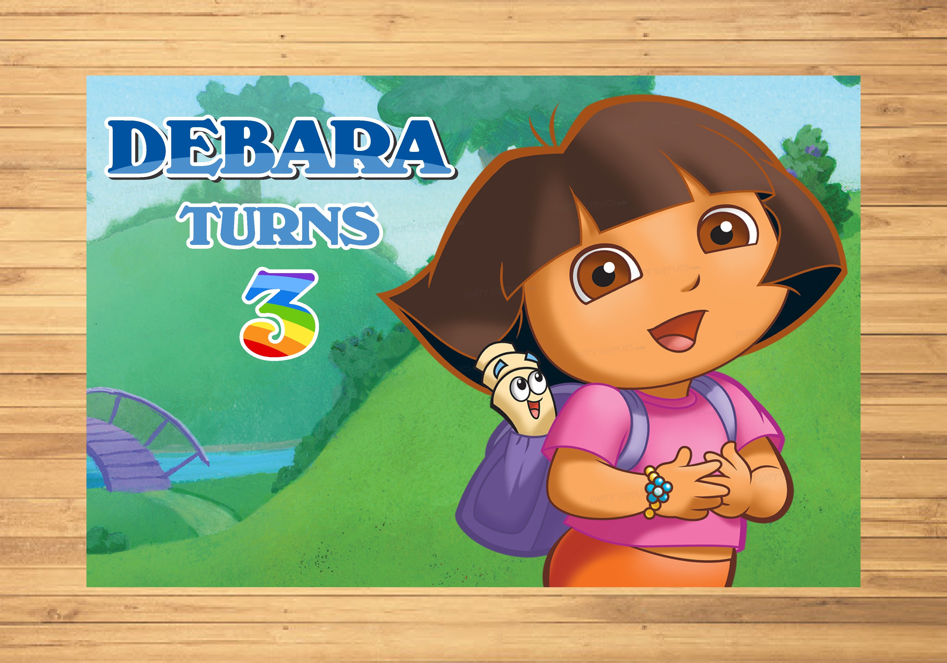 Dora Theme Backdrop | Customized Birthday Party Decorations Online ...