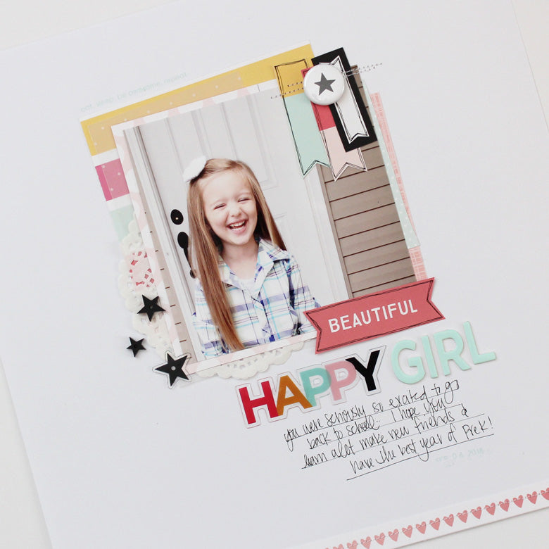 Happy Girl Layout by Banning Lane | @FelicityJane