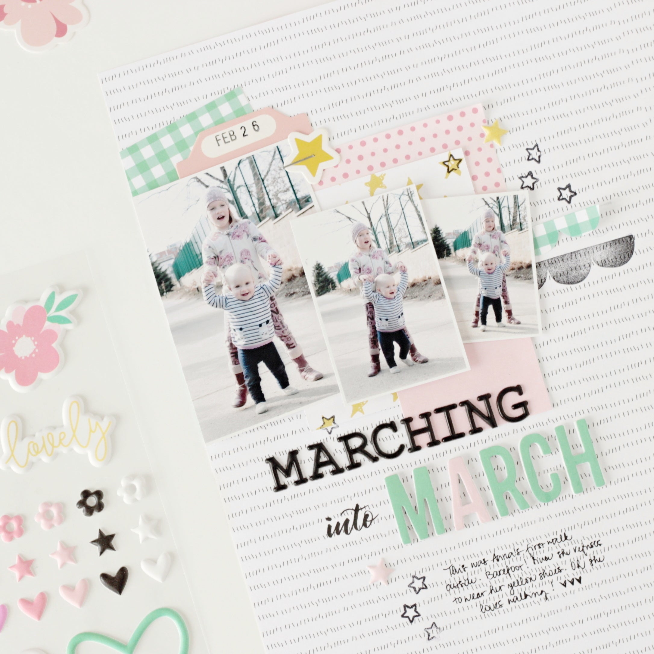 Marching into March Layout 2 | JANA BENNETT | Felicity Jane