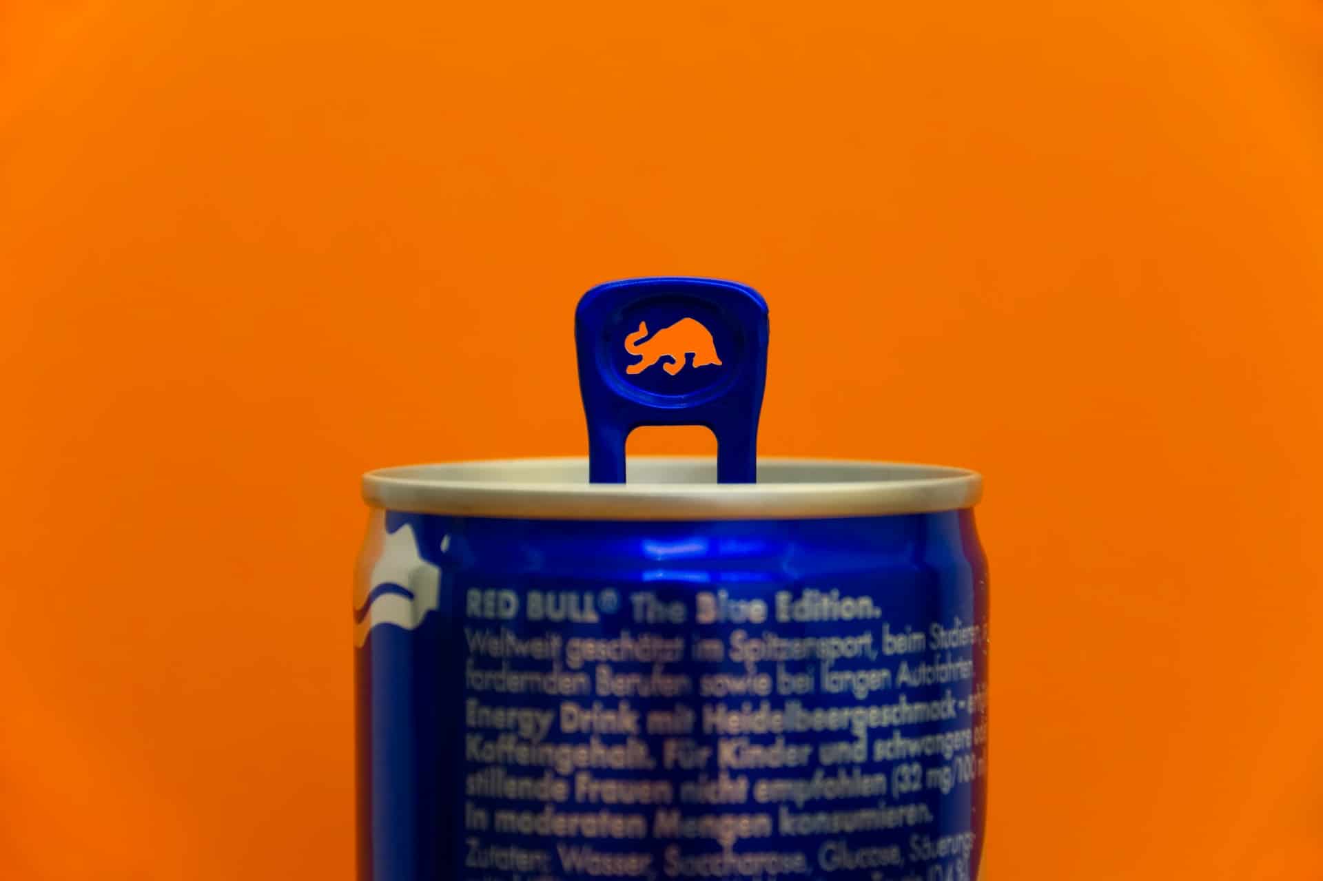 A tab of a can from a blue energy drink 