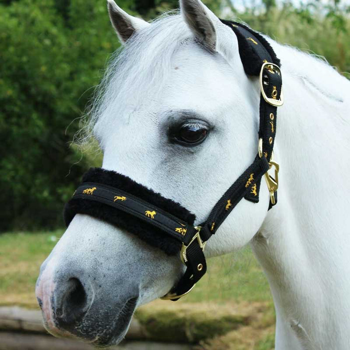 Gallop Fluffy Headcollar Removable Fur Cob, Pony and Full