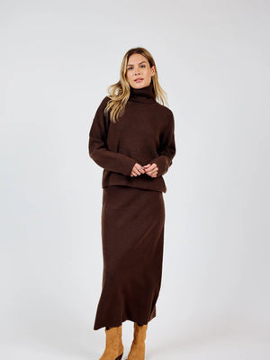 Maxi Knitted Skirt {Brown} - Kelly Fields Boutique