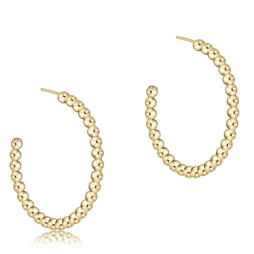 enewton | Beaded Classic 1.25" Post Hoop {3mm Gold}