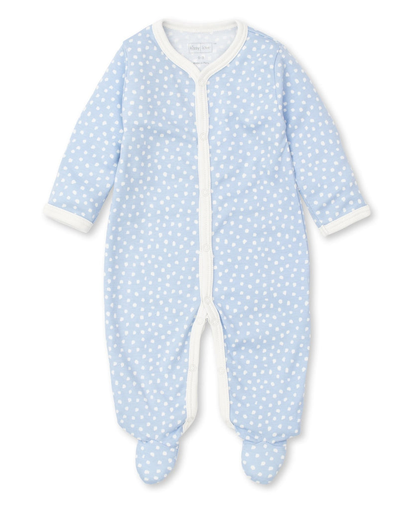 Hand Smocked CLB Charmed Blue Footie with Collar