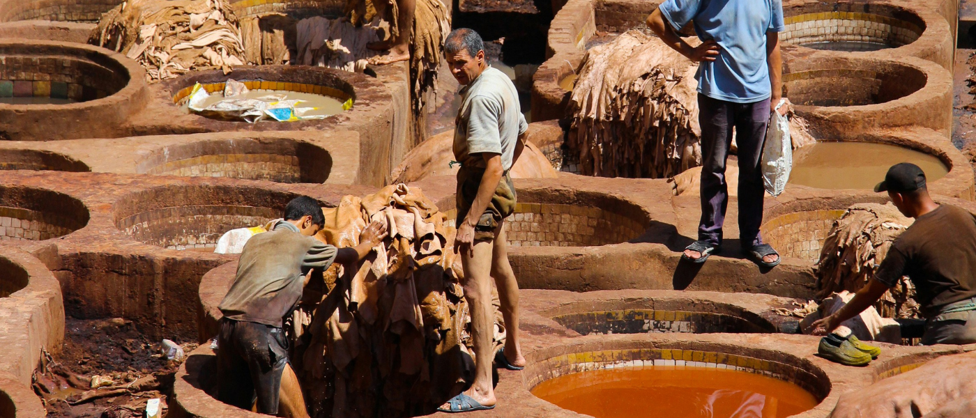Leather tanning in Morroco