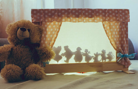 DIY Shadow Puppet Theatre cardboard box