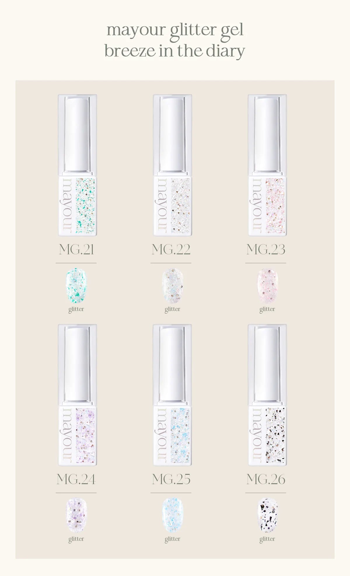 MAYOUR BREEZE IN THE DIARY 6 GLITTER COLOR SET