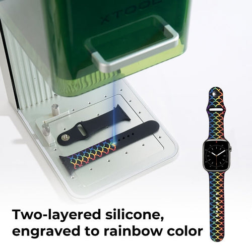 laser engraving silicone rainbow color apple watch band