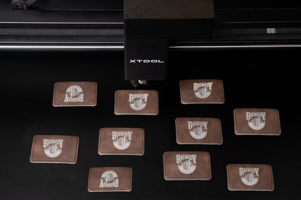 batch laser engraving leather patches