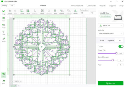 adjust the size of the laser cut wood design