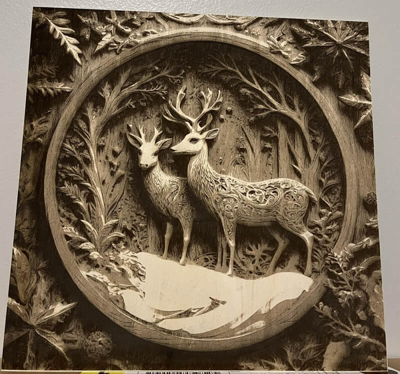 3d laser engraved wood art