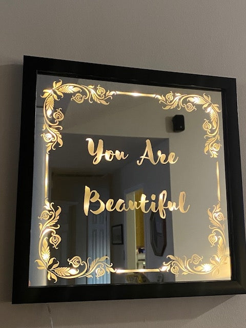 crafts to make and sell: engraved mirrors