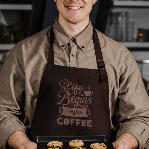 barista apron with logos on it