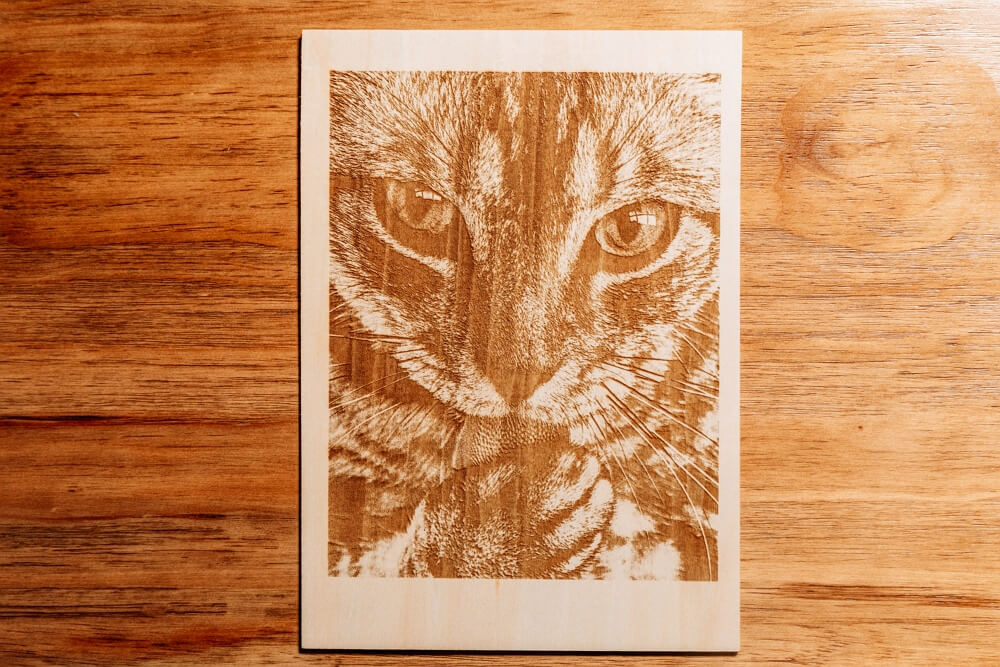 laser engraved wood picture