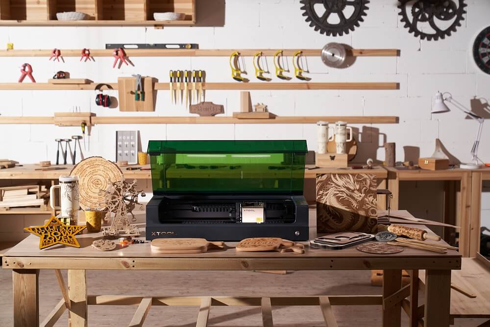 xtool s1: diode laser cutter for plywood