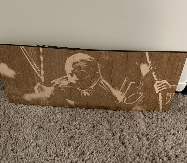 laser-engraved wood wall art