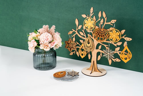 laser cut wood jewelry holder