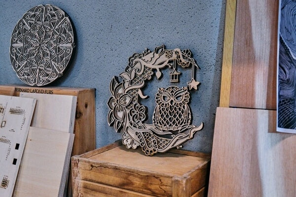 laser cut intricate wood art