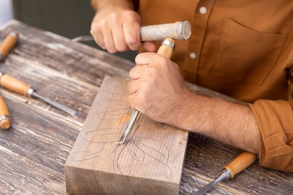 hand wood engraving tools: gouges