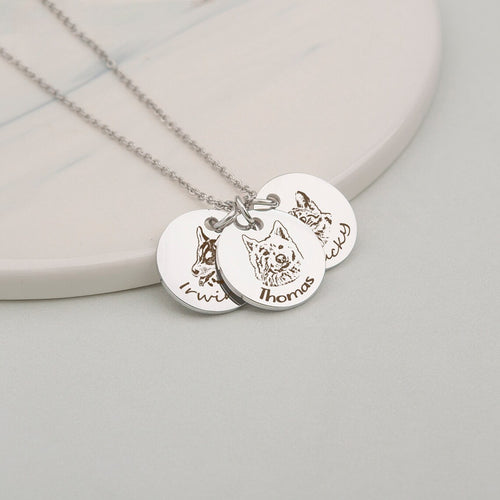 Christmas gifts for dog lovers: personalized dog portrait necklace