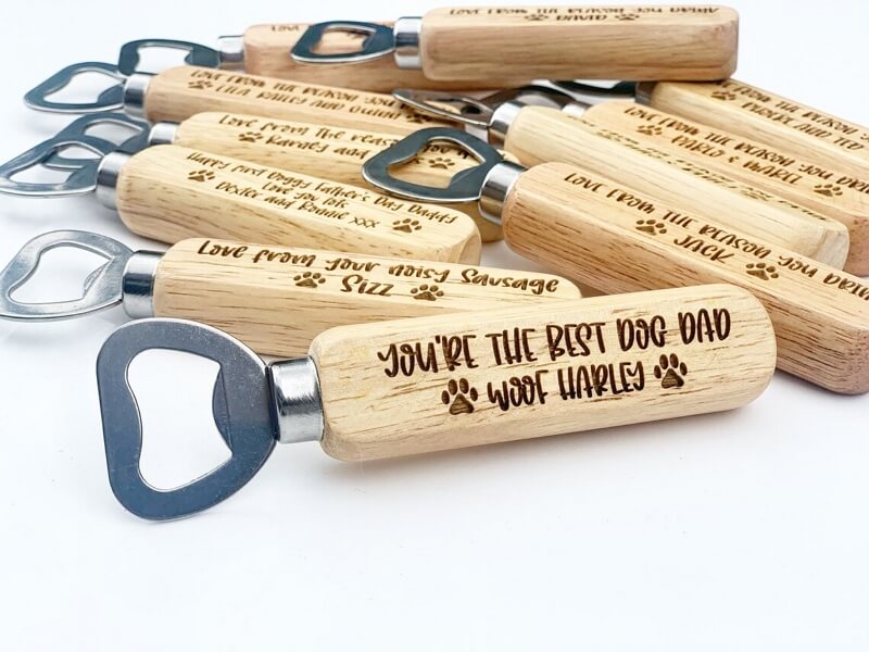Christmas gifts for dog lovers: personalized bottle openers