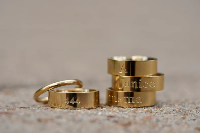 rings with deep laser engraving