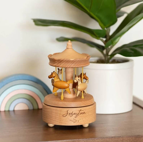 personalized baby gifts - engraved musical carousel