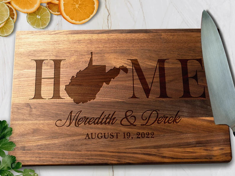 engraved housewarming gifts - engraved cutting board