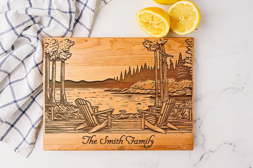 cutting board with engraved location