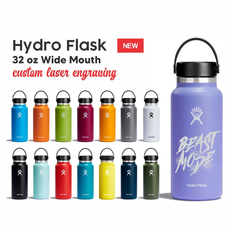 custom laser engraved hydro flask bottles
