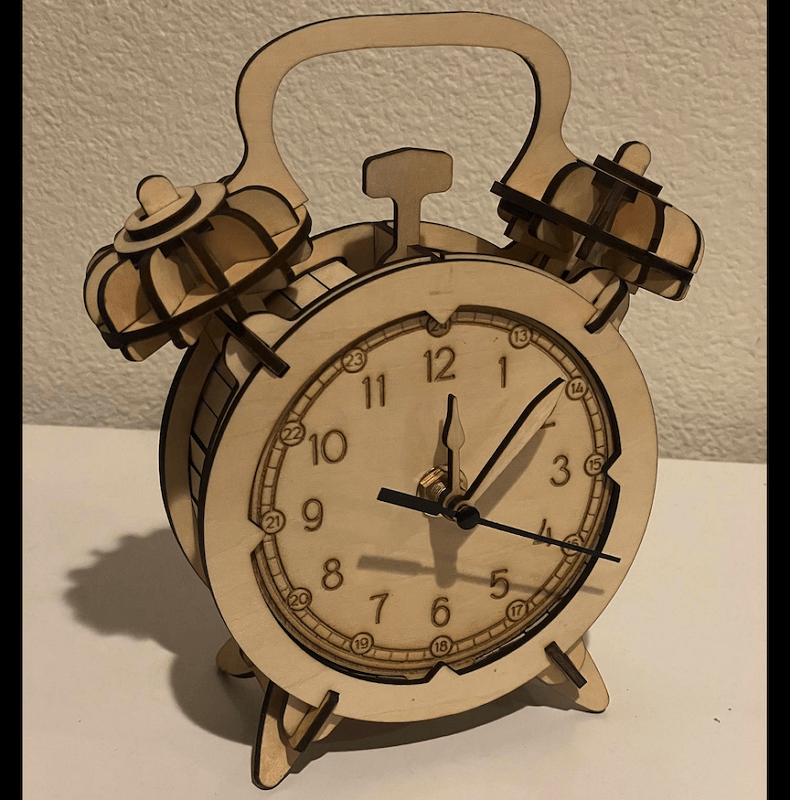 home laser cutter project: 3d puzzle alarm clock