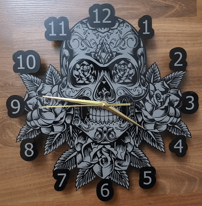 laser cut acrylic wall clock