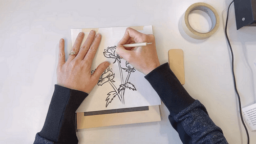 trace the pattern for leather pyrography