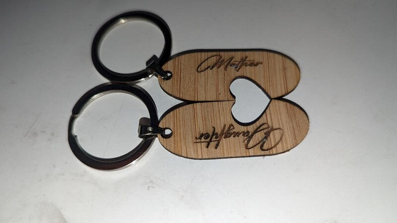 home laser engraver project: engraved keychains