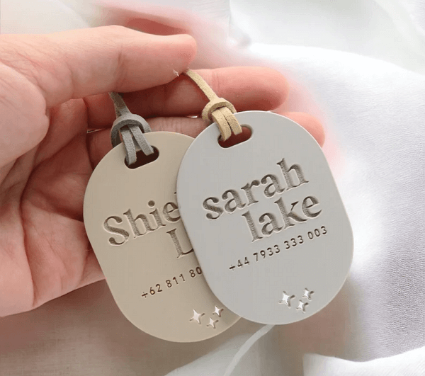 personalized office gifts: customized luggage tags
