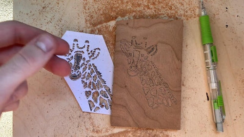 go over the wood engraving's outline with a pen