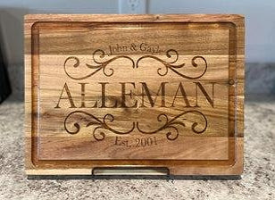 2d laser engraved cutting board